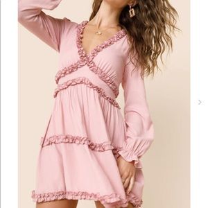 Talia ruffle trim a-line mini dress